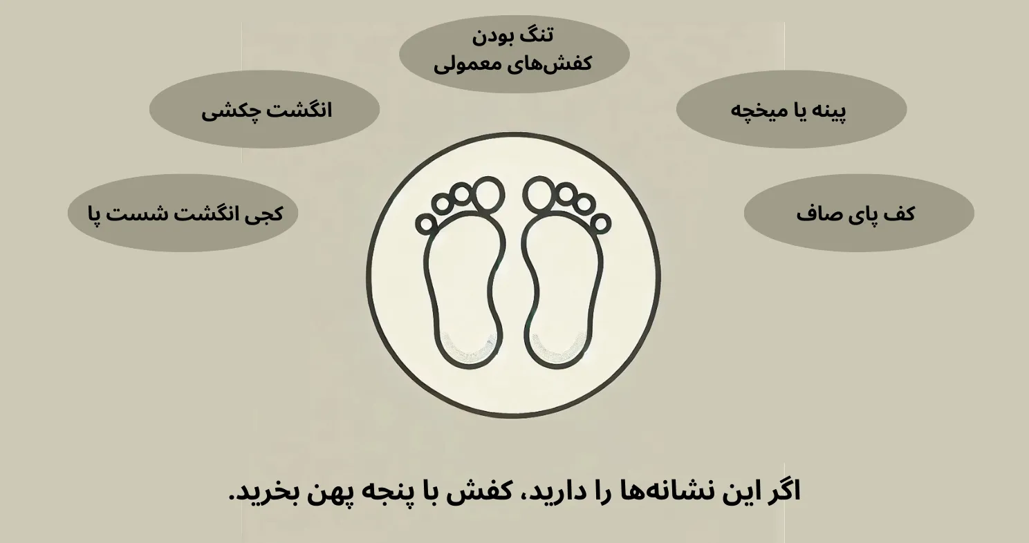 چه افرادی نیاز به کفش با پنجه پهن دارند